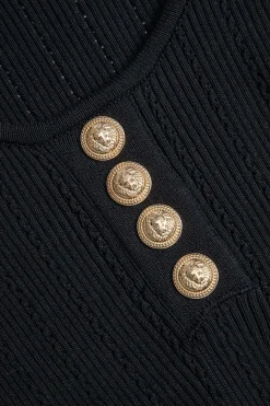 Knit Button Long Sleeve Bodysuit