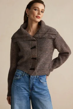 Knit Button Long-Sleeve Cardigan
