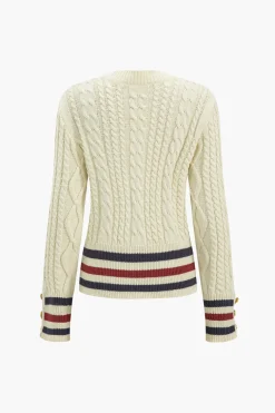Knit Button Patchwork Cardigan