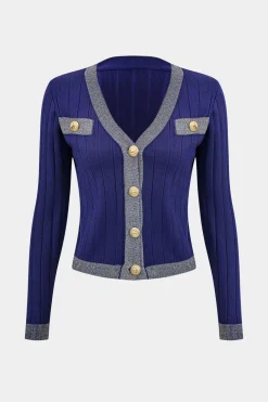 Knit Button Sweater Cardigan And Dress Set