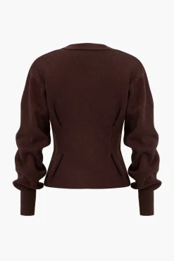 Knit Button V-neck Cardigan