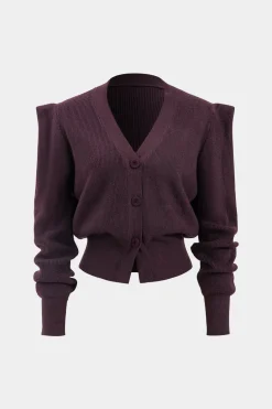 Knit Button V-Neck Cardigan