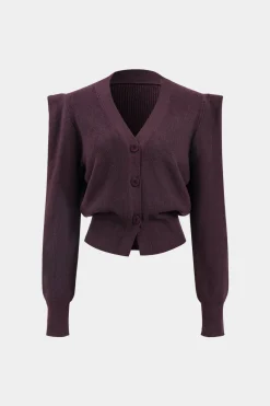 Knit Button V-Neck Cardigan
