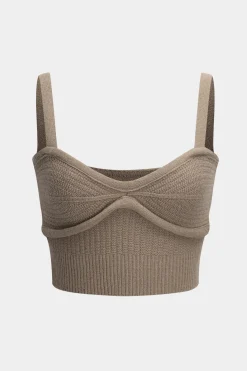 Knit Cami Top And Cardigan And Skirt Set