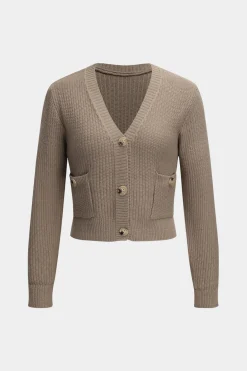 Knit Cami Top And Cardigan And Skirt Set