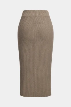 Knit Cami Top And Cardigan And Skirt Set