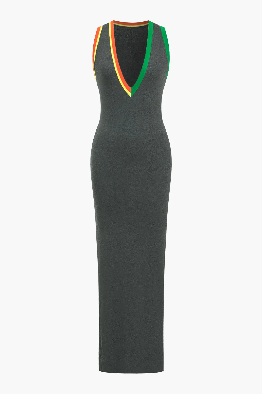 Knit Color Block Tank Maxi Dress