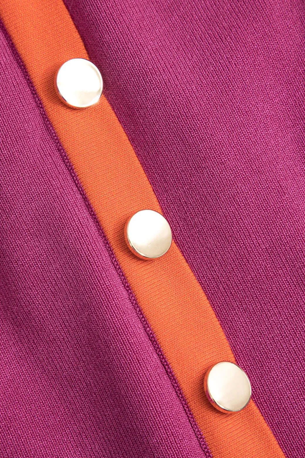 Knit Color-Block Button Tank Top And Skirt Set