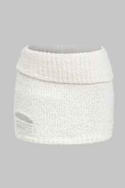 Knit Cut Out Mini Skirt
