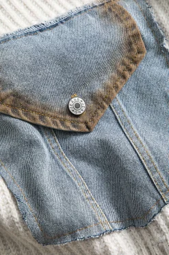 Knit Denim Patchwork Cardigan