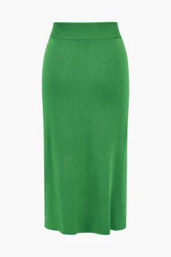 Knit Gigot Sleeve And Skirt Set