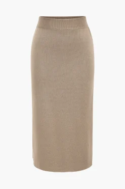 Knit Gigot Sleeve And Skirt Set