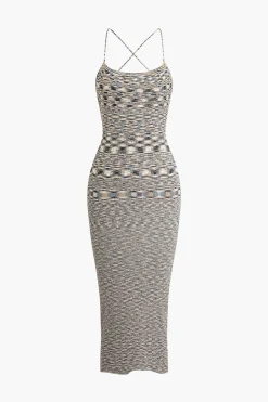 Knit Intertwine Tie Midi Dress