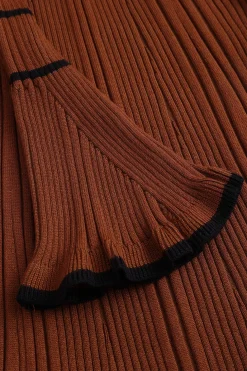 Knit Long Sleeve Button Dress