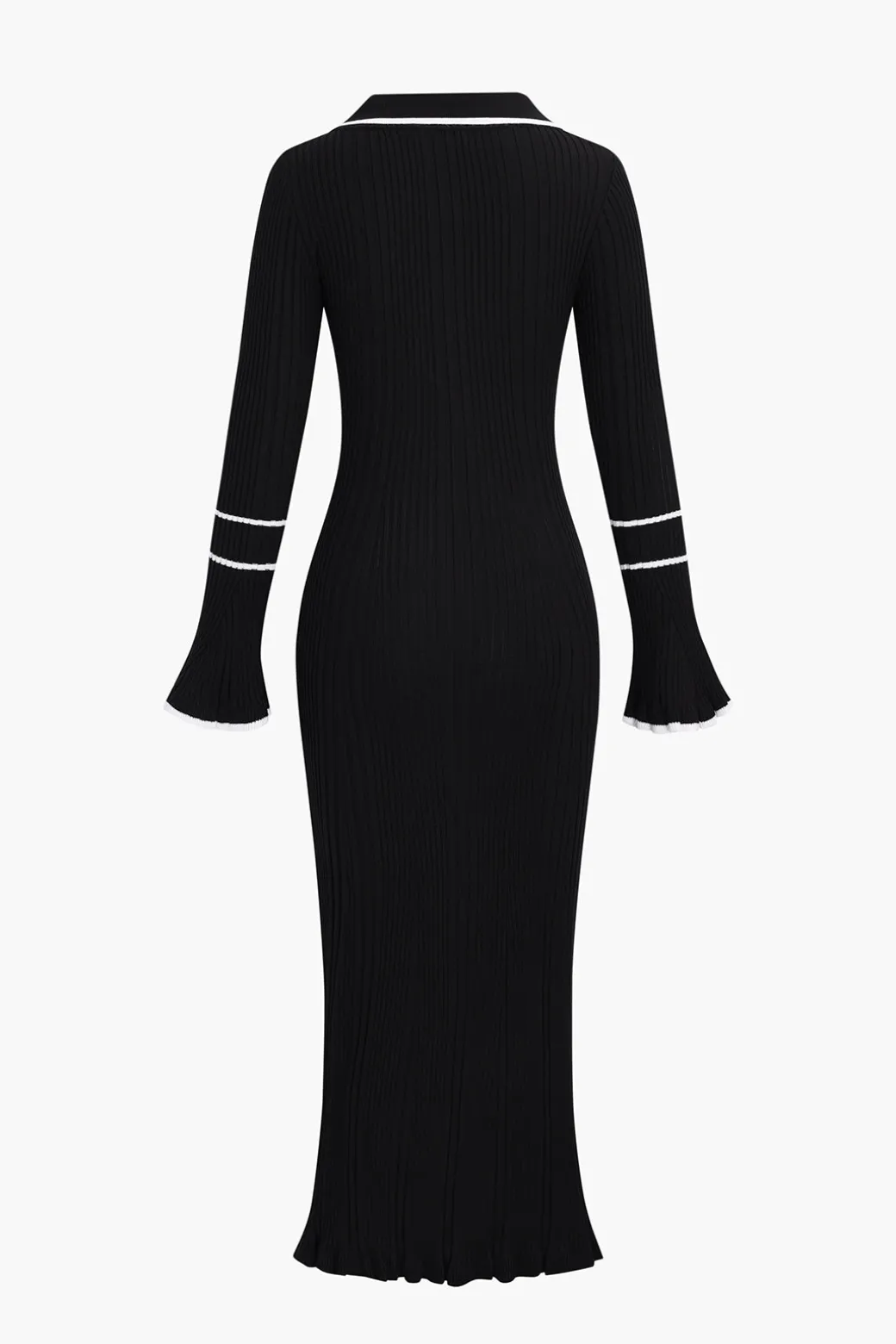 Knit Long Sleeve Button Dress