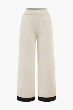 Knit Metallic Button Pocket Top And Pants Set