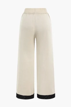 Knit Metallic Button Pocket Top And Pants Set