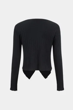 Knit Metallic Button Pocket Top And Trousers Set