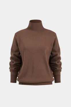 Knit Mock Neck Top And Contrast Top And Pants Set