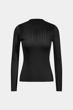 Knit Patchwork Long Sleeve Top