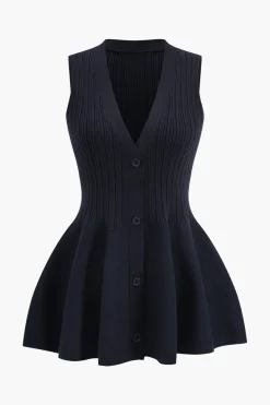 Knit Puff Sleeveless Vest