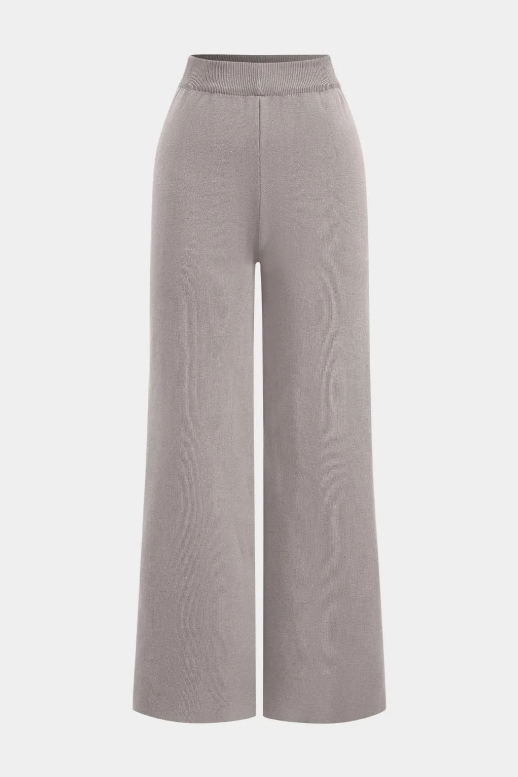 Knit Tie-Up Button Pocket Long-Sleeve Top And Trousers Set