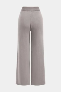 Knit Tie-Up Button Pocket Long-Sleeve Top And Trousers Set