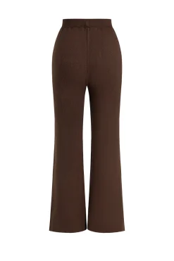 Knitted Drawstring Fringe Sweater Trousers