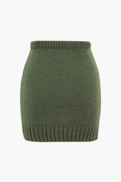 Knitted High Waist Skirt