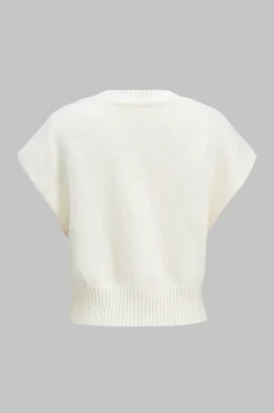 Knitted Patchwork Short-Sleeve Top