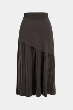 Knitted Pleated High Waist Skirt