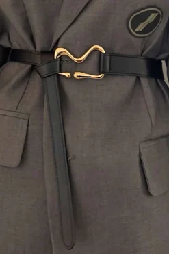 Knot Decoration And Waist Design Leather Belt