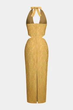 Lace Cut Out Sleeveless Maxi Dress