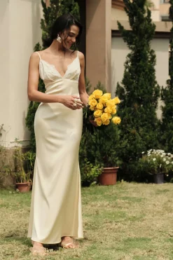 Lace Patchwork V-neck Slip Maxi Dress