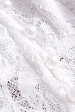 Lace Square Neck Buttons Down Shirt