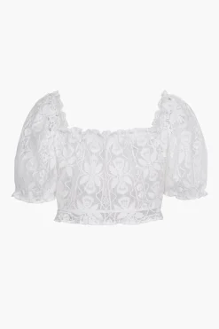 Lace Square Neck Buttons Down Shirt