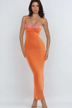 Lace Trim Cami Midi Dress