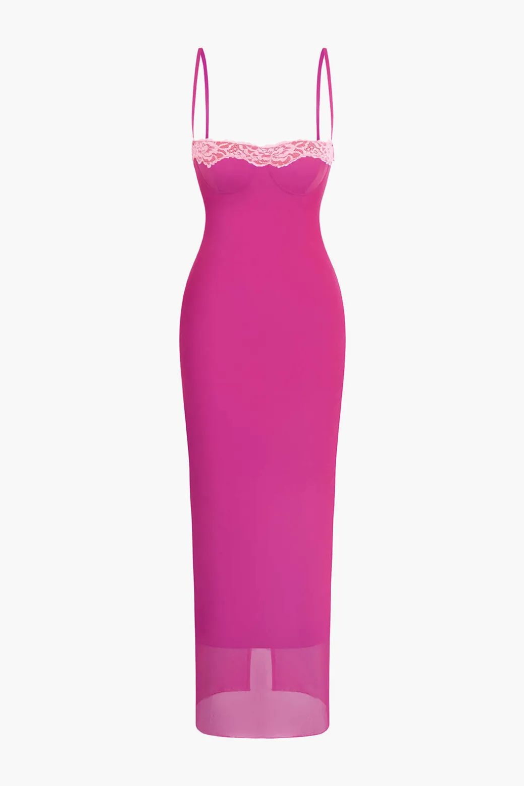 Lace Trim Cami Midi Dress
