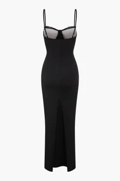 Lace Trim Patchwork Maxi Dress