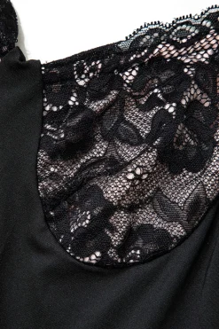 Lace Trim Patchwork Maxi Dress