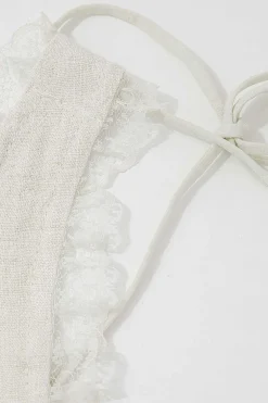 Lace Trim Tie Front Tank Top