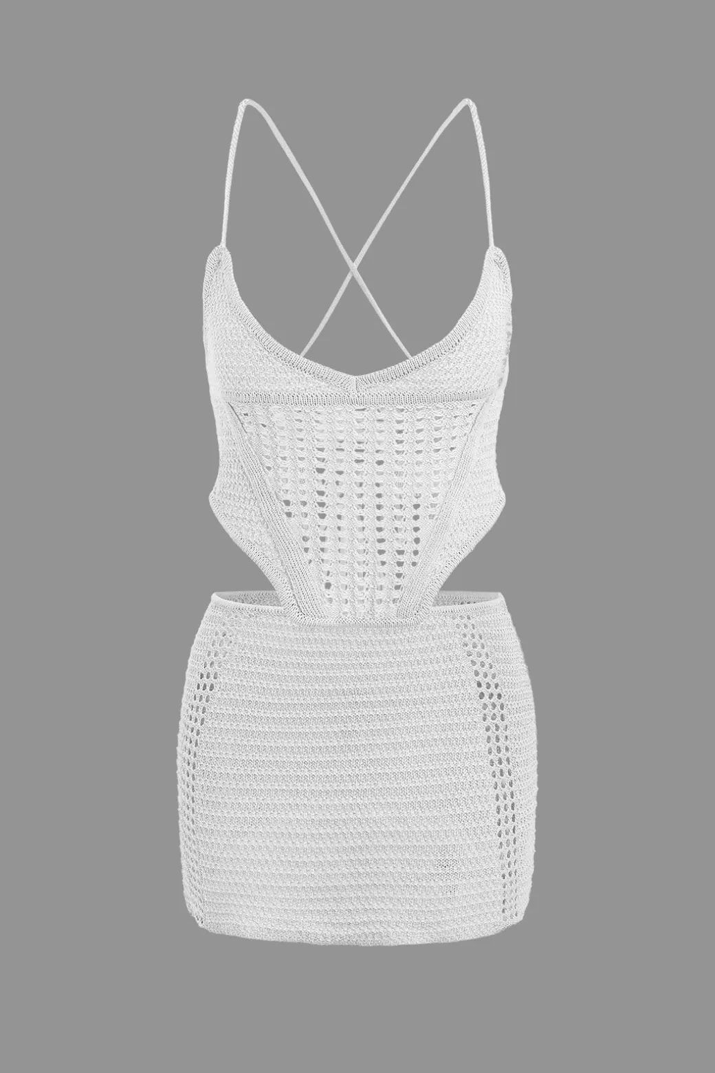 Lace Up Crisscross Knit Crop Top And Mini Skirt Set