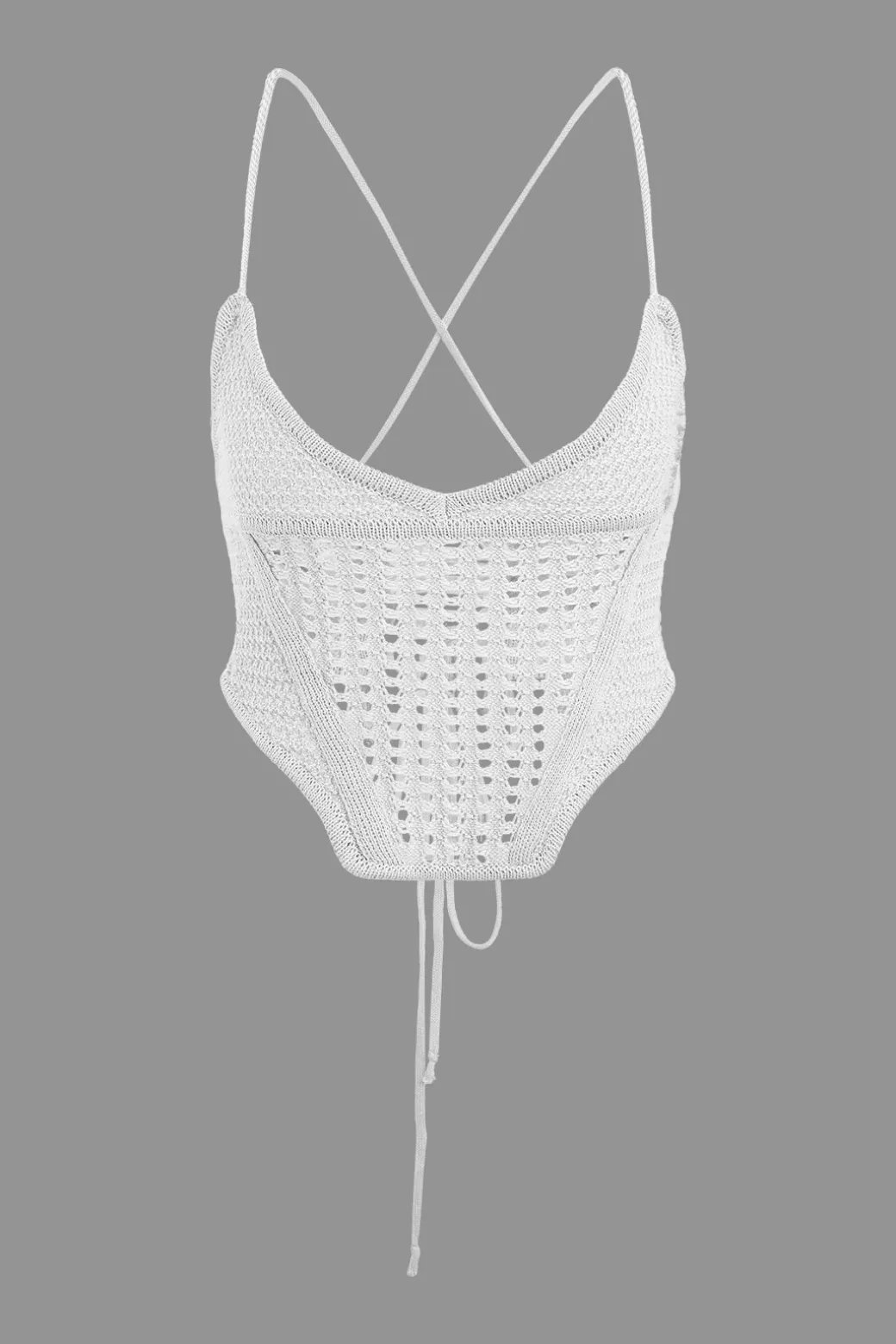 Lace Up Crisscross Knit Crop Top And Mini Skirt Set
