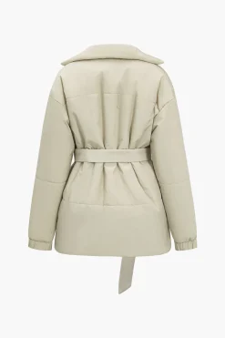 Lapel Belted Puffer