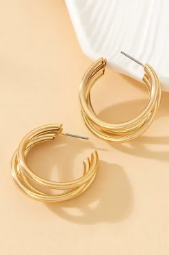 Layer Circle Metal Earrings