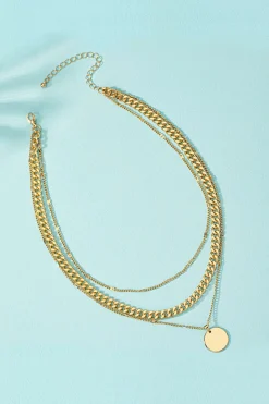 Layer Disc Pendant Necklace