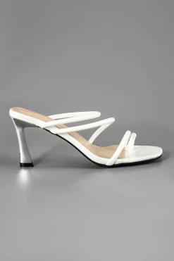 Leather Peep Toe High Heel Sandals