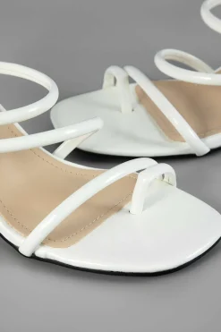 Leather Peep Toe High Heel Sandals