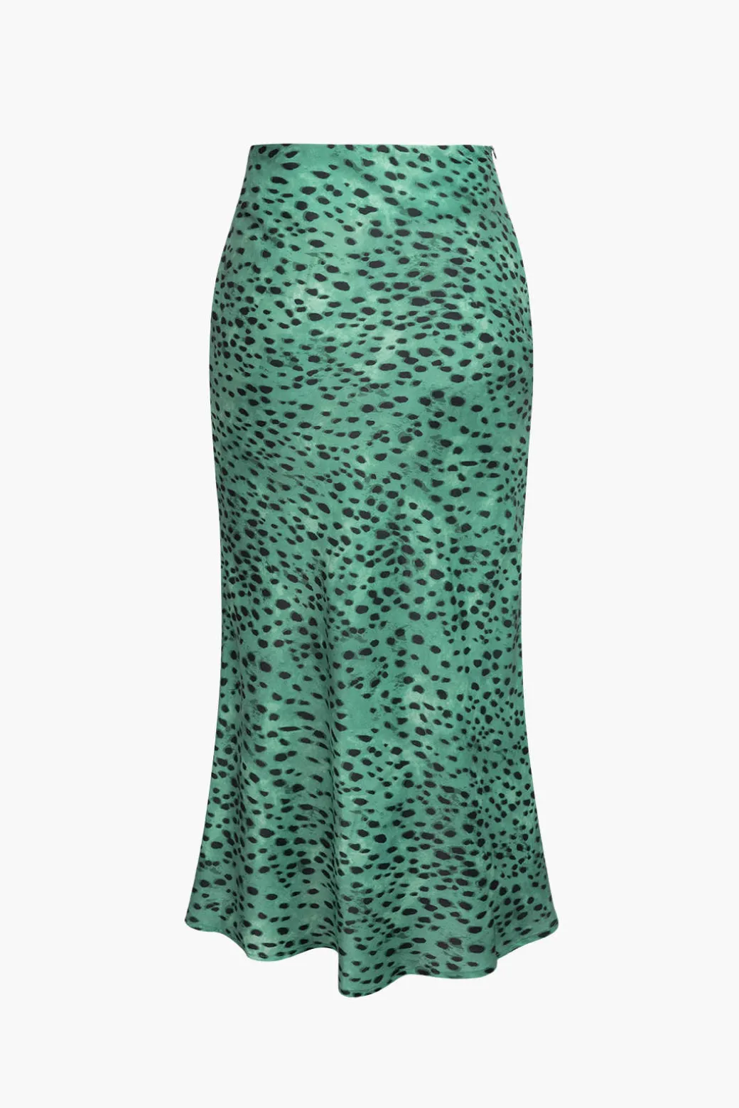 Leopard Drawstring Slit Skirt