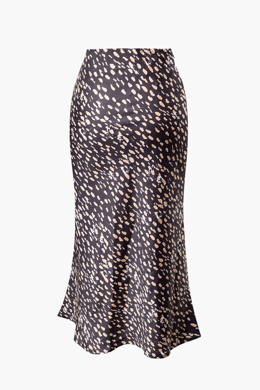 Leopard Drawstring Slit Skirt
